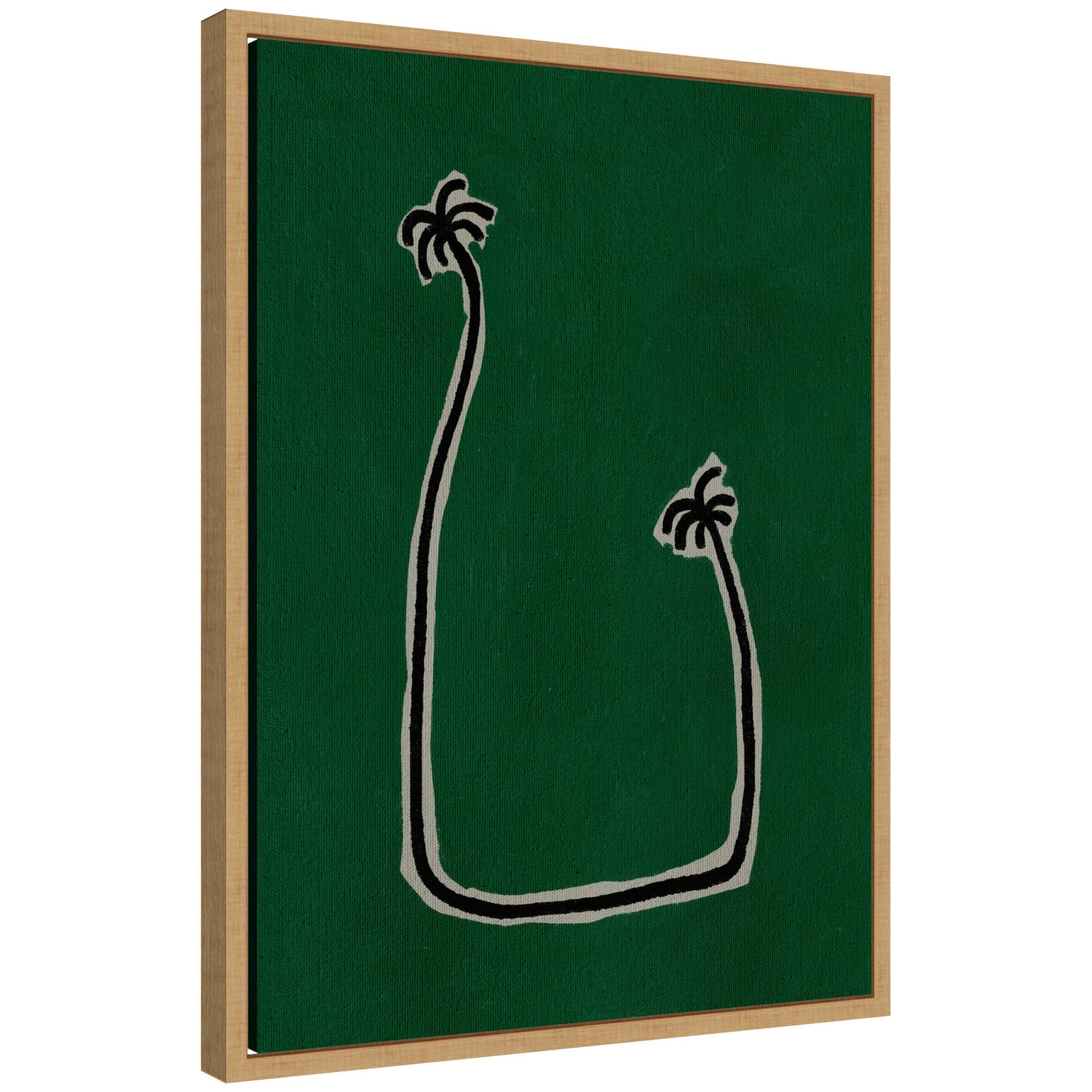 Sylvie Soul Bound Green Framed Canvas by Shatha Al Dafai