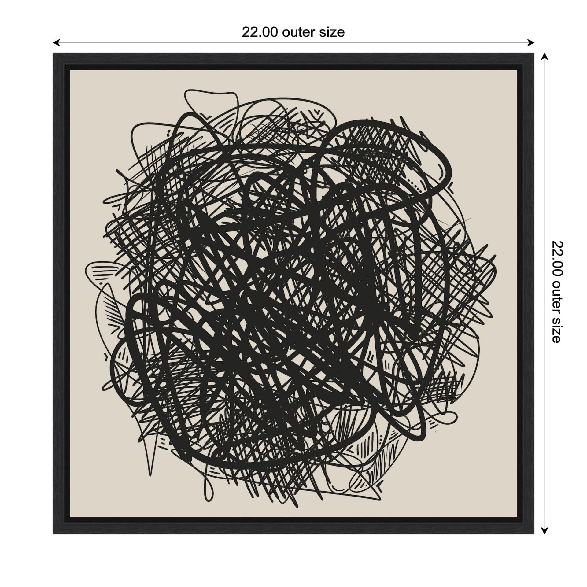 Modern Abstract Linework Loofah by The Creative Bunch Studio Framed Canvas Wall Art Print