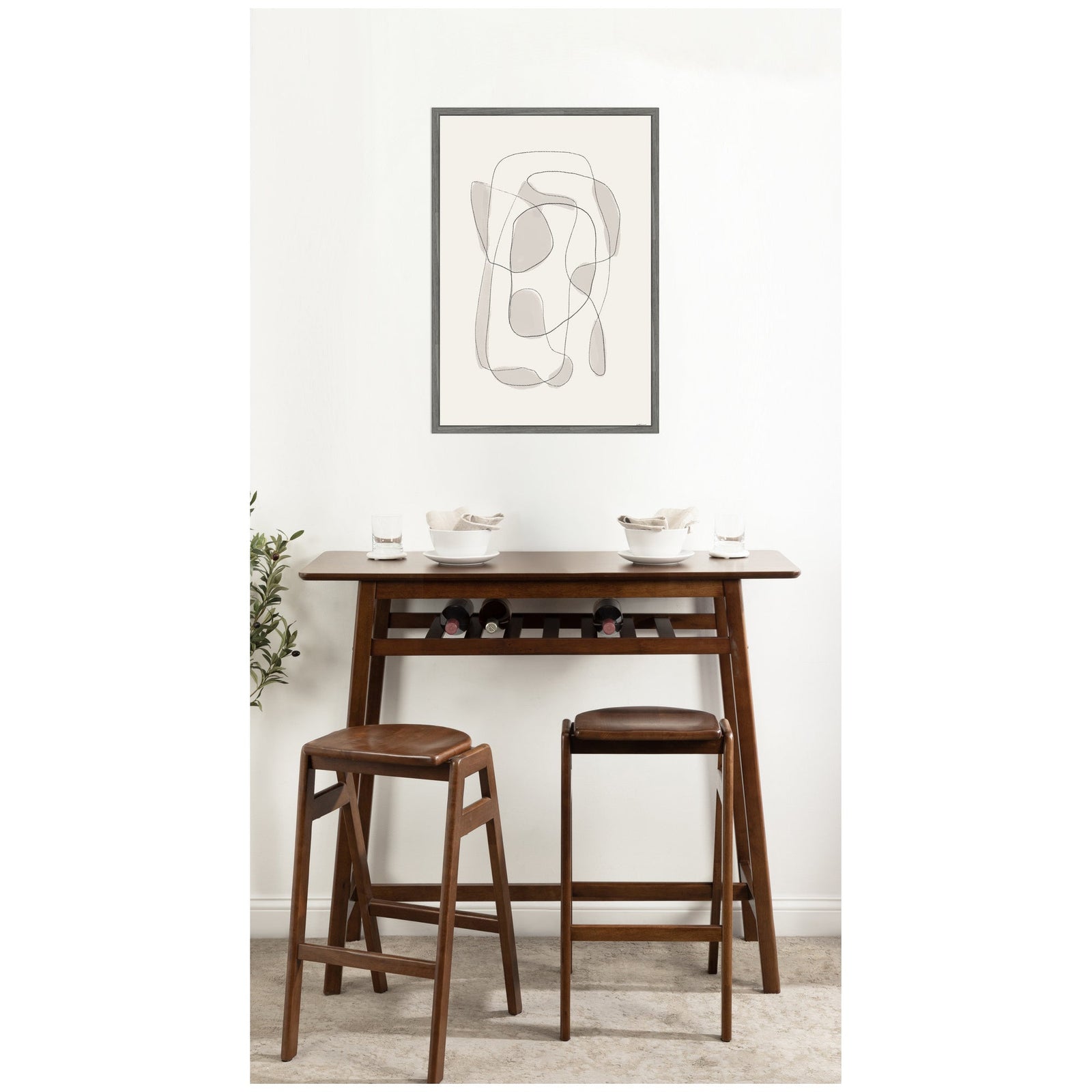 Minimalist Lines by Gabrielly Guedes Framed Canvas Wall Art Print