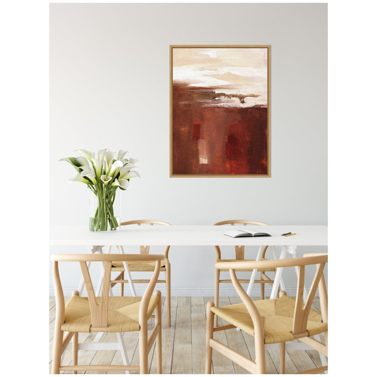 Sylvie Earthen Abstract Framed Canvas by Nikita Jariwala