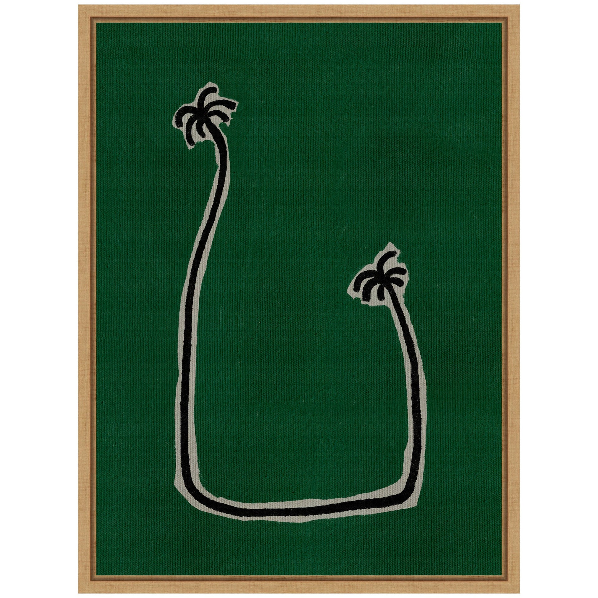Sylvie Soul Bound Green Framed Canvas by Shatha Al Dafai