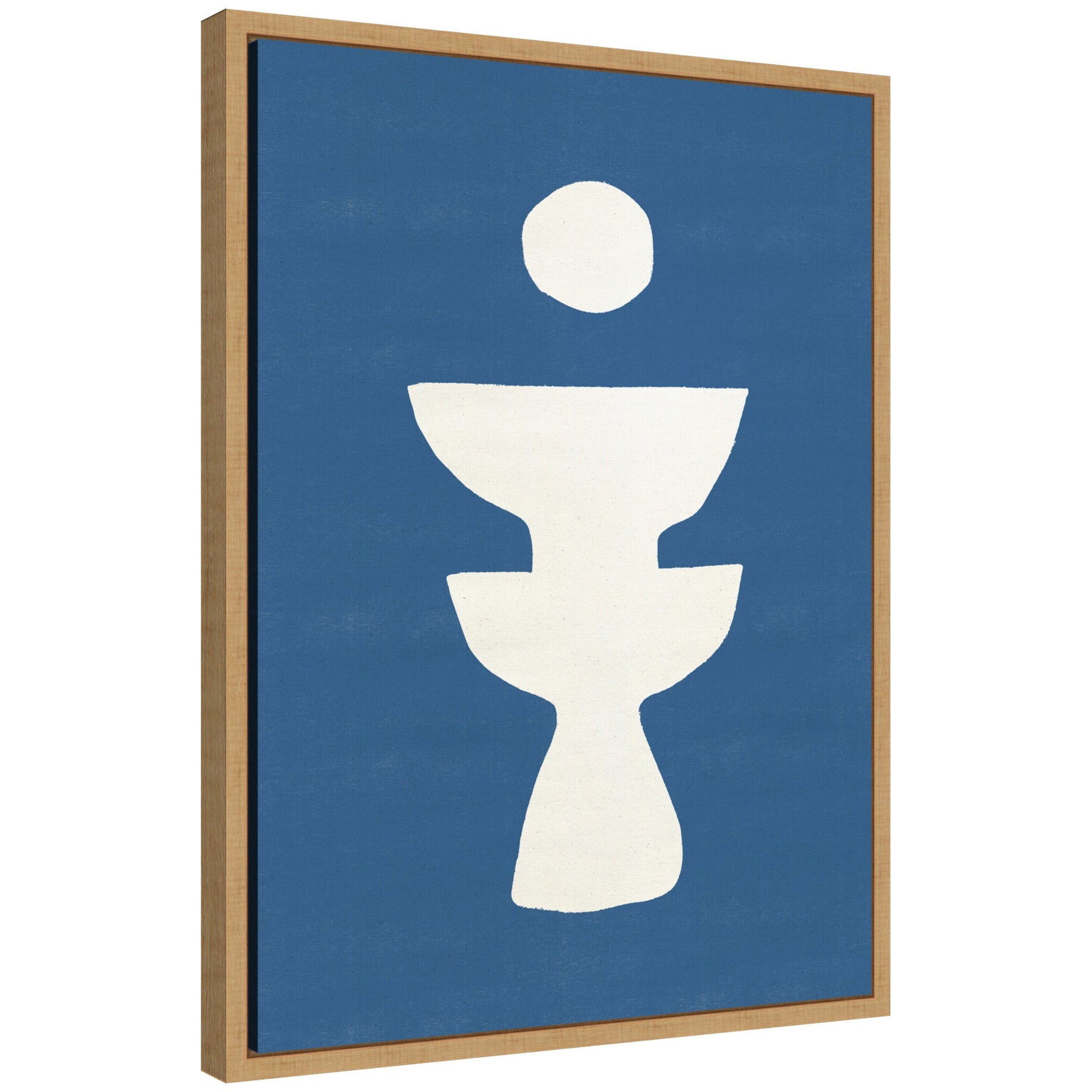 Sylvie Ceramic Blue Beige 4 Framed Canvas by Rocket Jack