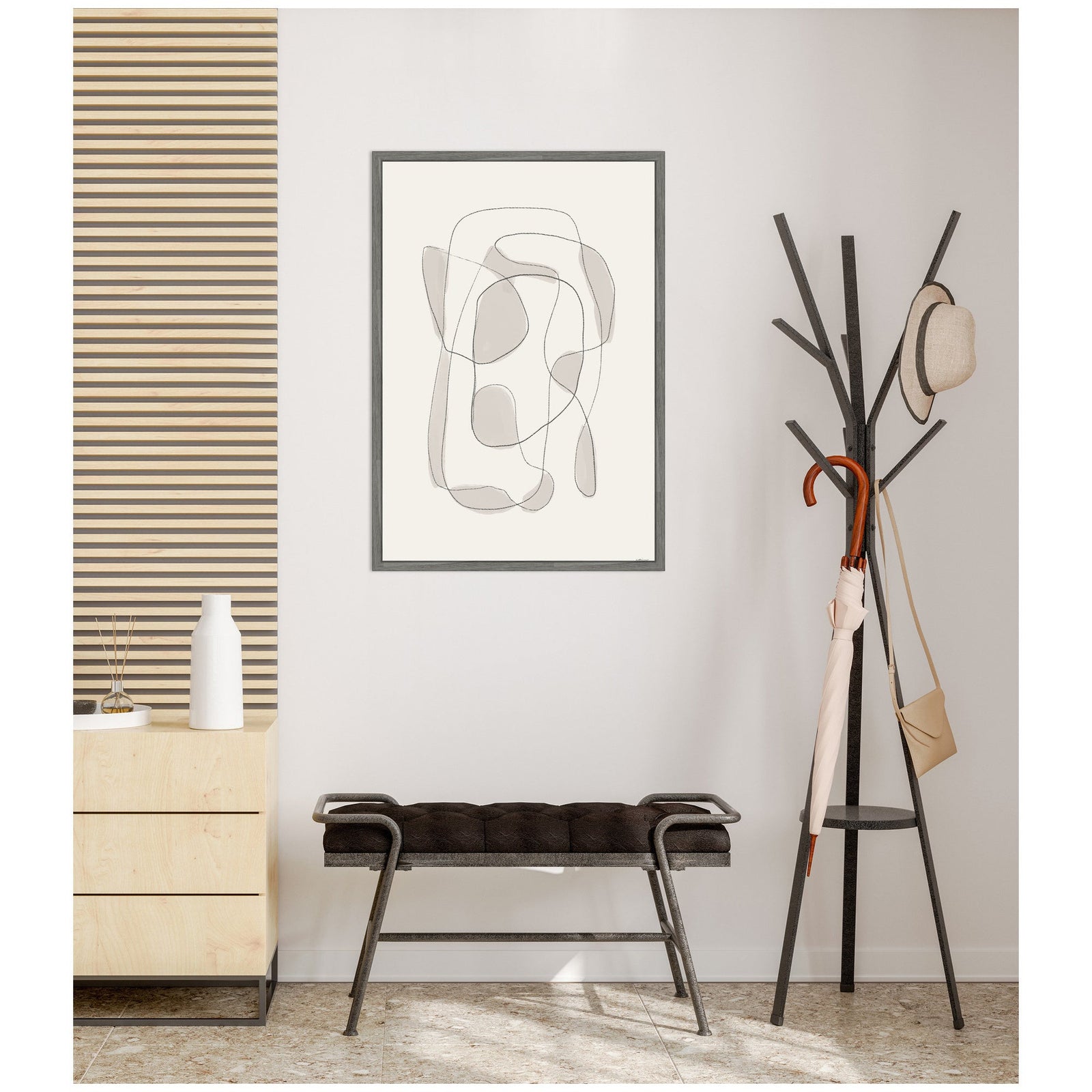 Minimalist Lines by Gabrielly Guedes Framed Canvas Wall Art Print