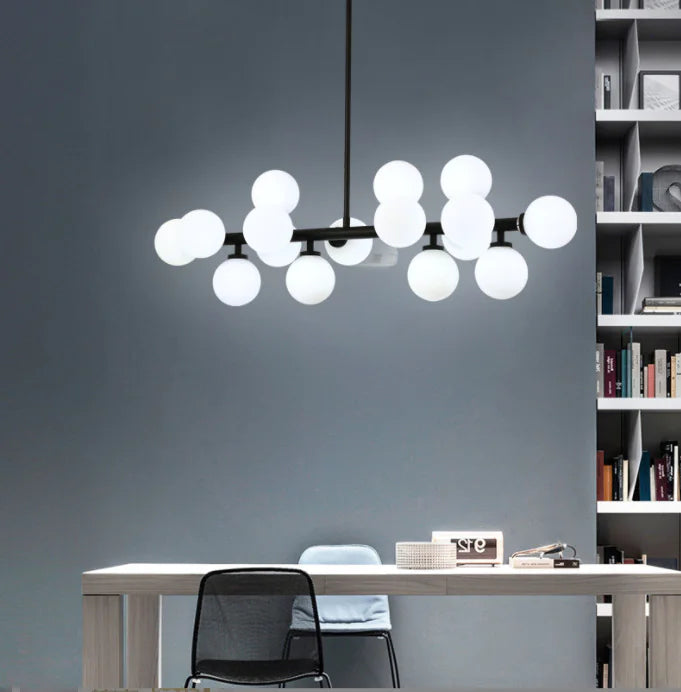 Modern Glass Ball Multi-Head Chandelier