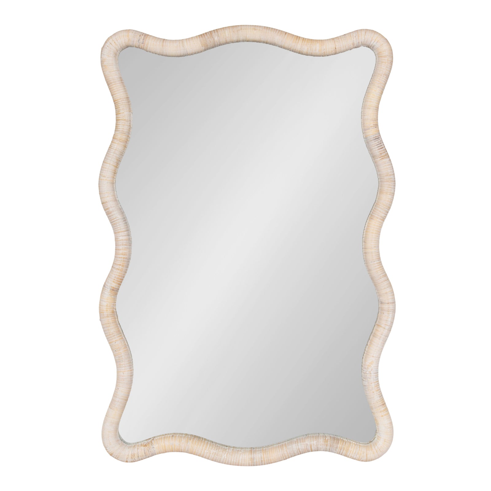 Rahfy Rattan Rectangle Scallop Mirror