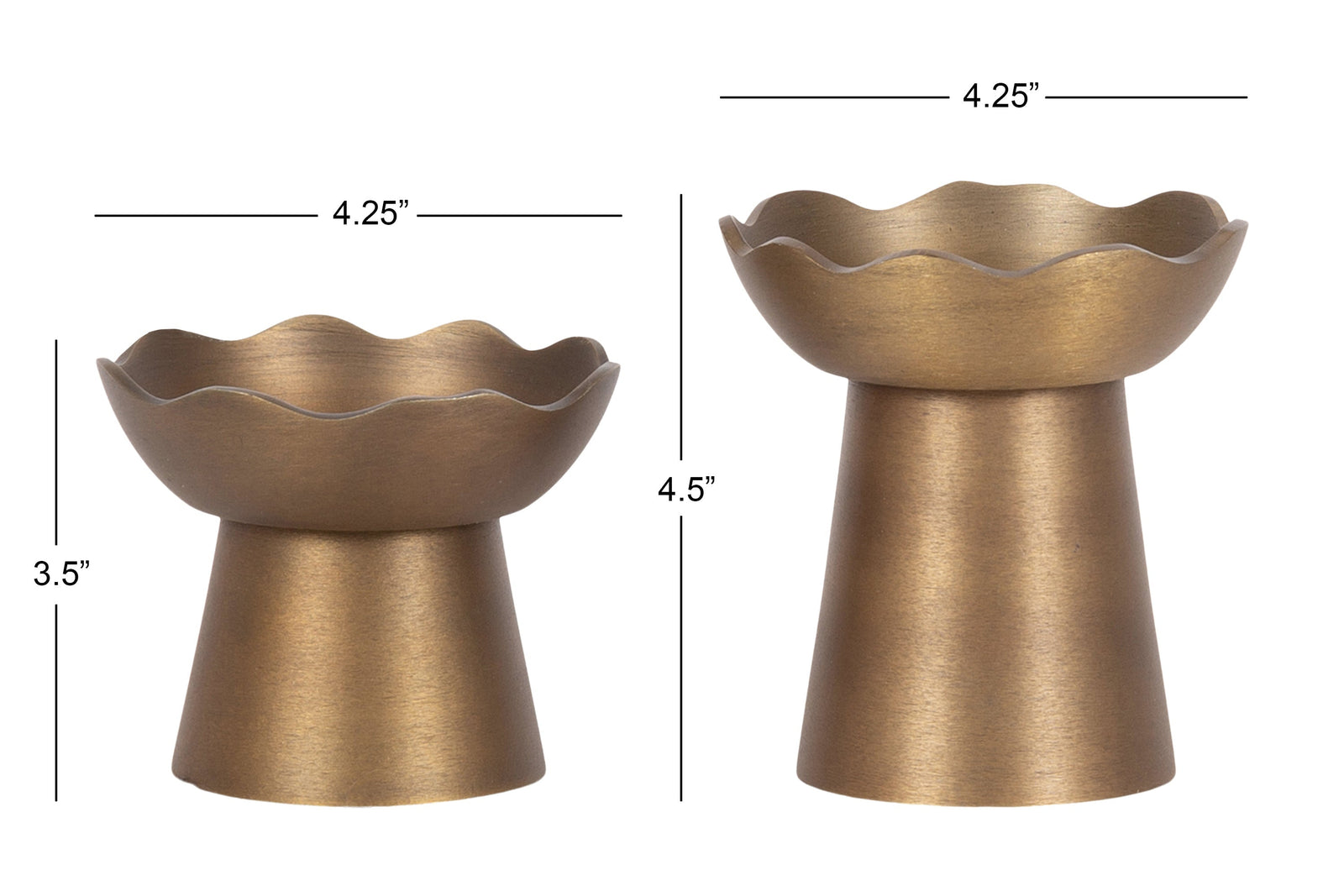 Alessia Metal Pillar Candle Holder Set