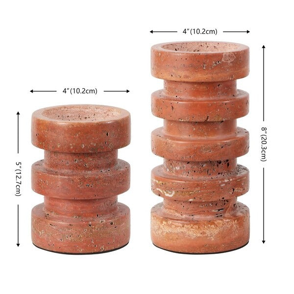 Bristol Marble Candle Holders | Set of 2