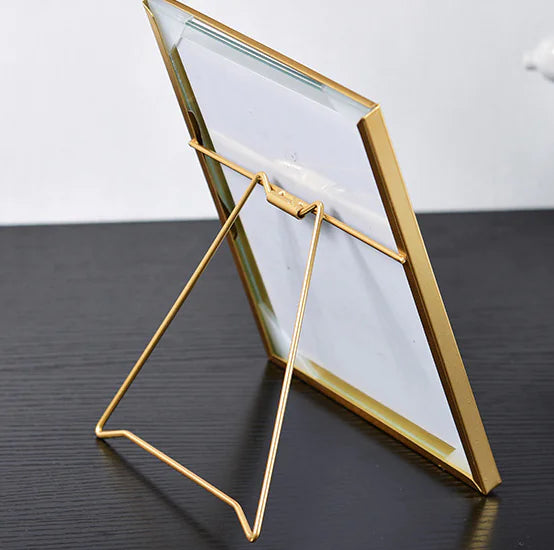 Modern Geometric Metal Glass Frame for Home Decor