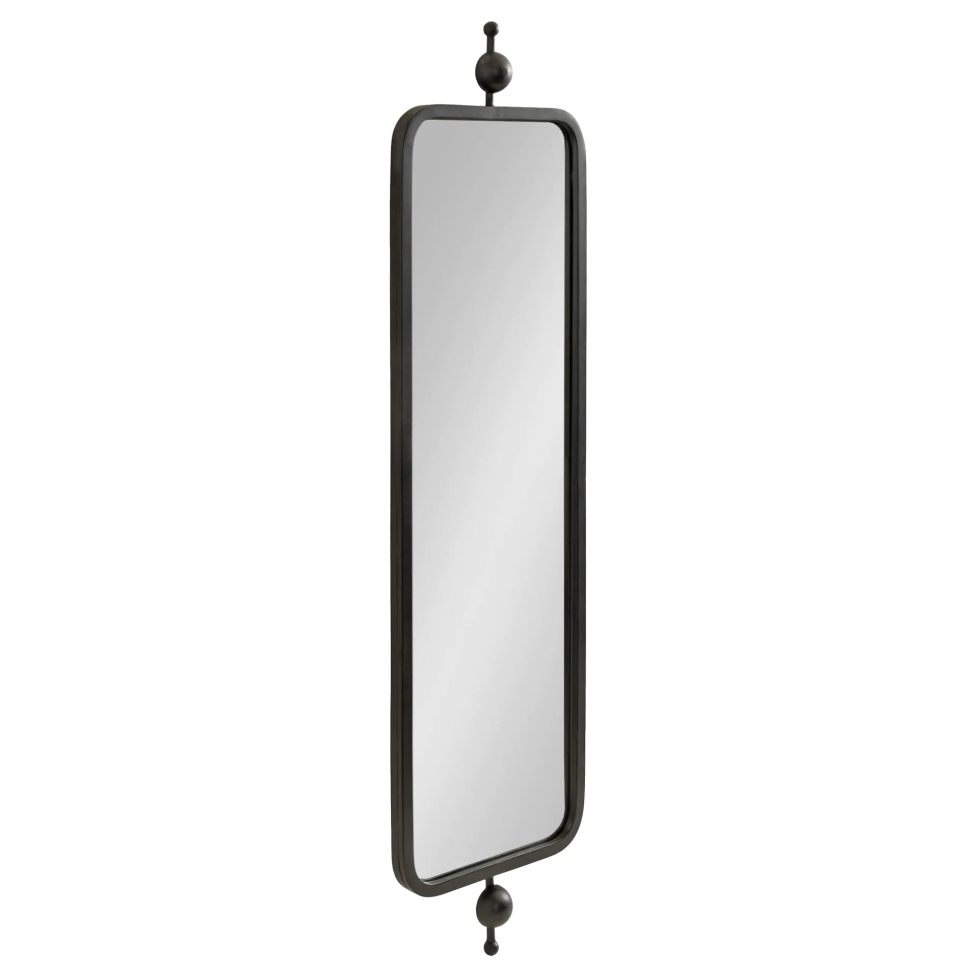 Kate and Laurel Kasota Slim Panel Wall Mirror 9 x 36 Black Vintage Tall Mirror Wall Decor for Use as Skinny Entryway Mirror or Decorative Bedroom Mirror