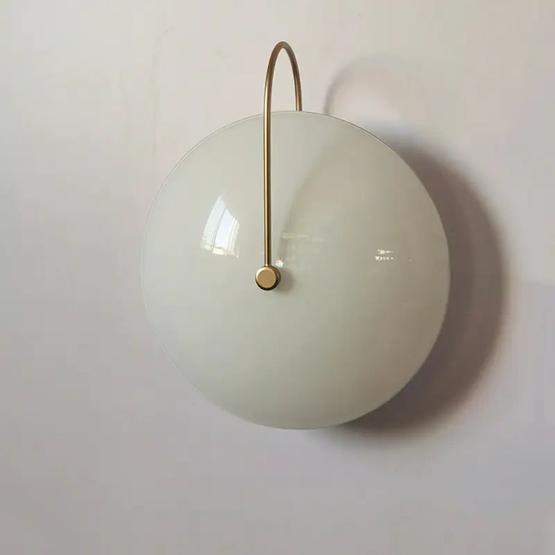 Postmodern Round Glass Wall Light for Bedroom & Living Room