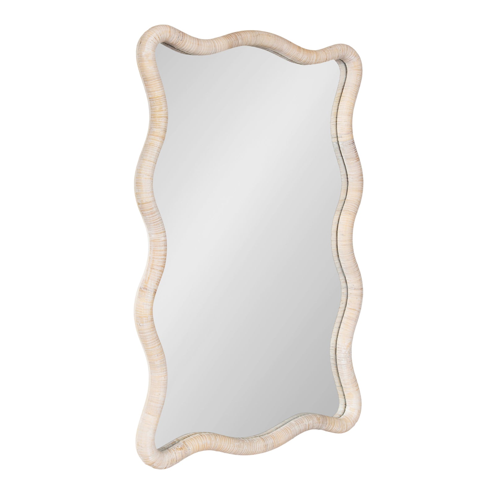 Rahfy Rattan Rectangle Scallop Mirror
