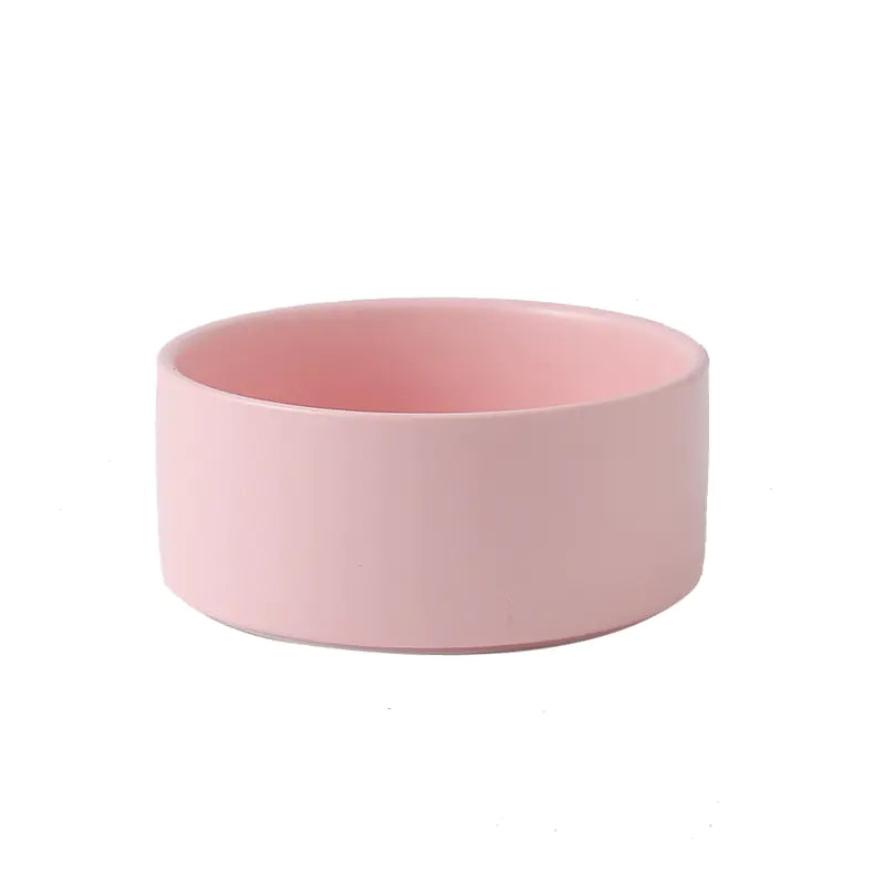 Ceramic Pet Bowl with Wooden Stand and Noodle Bowl