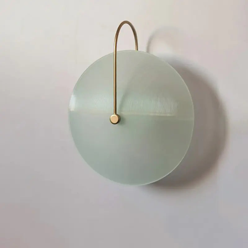 Postmodern Round Glass Wall Light for Bedroom & Living Room
